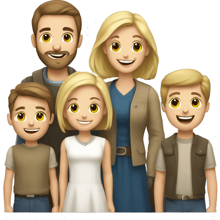 happy caucasian christian family emoji