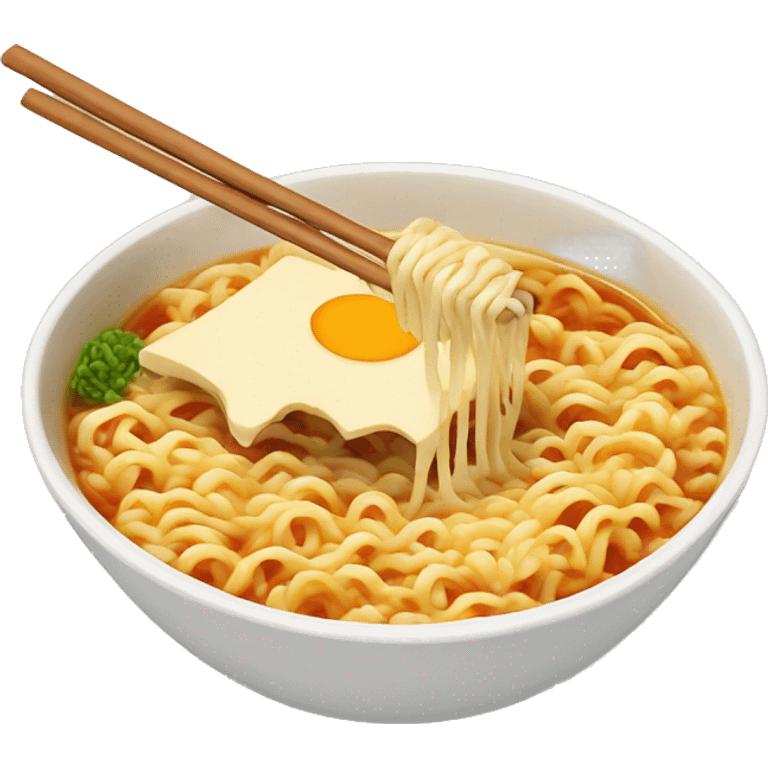 Ramen with cheese emoji