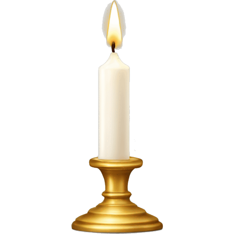 White Candle on golden candlestick emoji