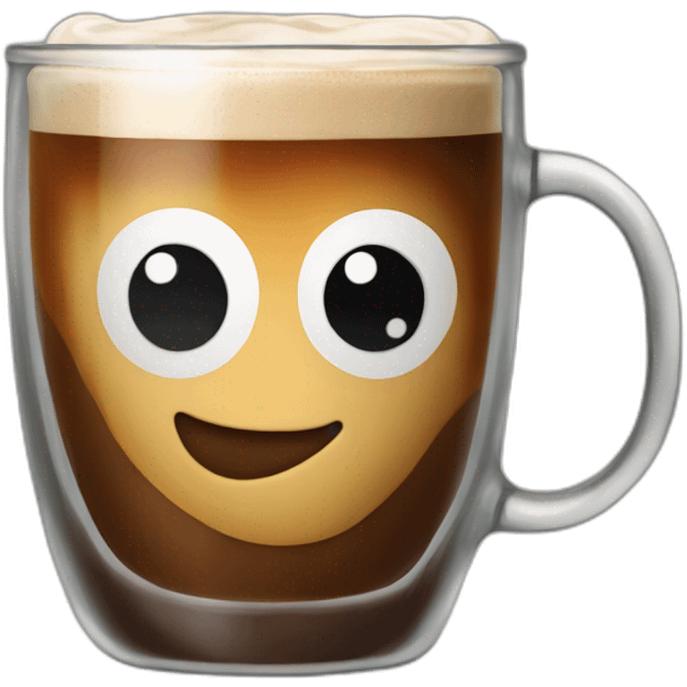 Cortado coffee in glass mug emoji