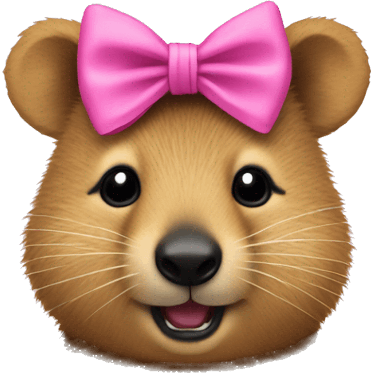 Quokka with a pink bow headband  emoji