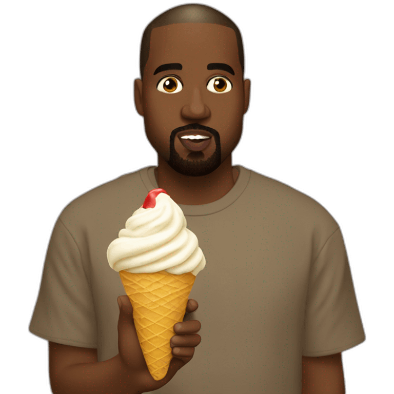 Kanye west eating ice cream  emoji