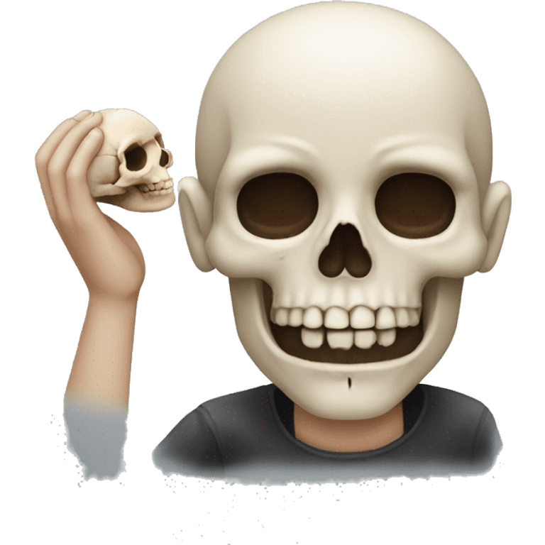 person with skull in their hand emoji