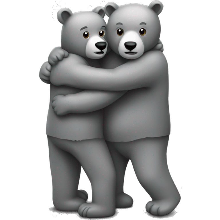 realistic-grey-bears-couple-hugging-with-love emoji