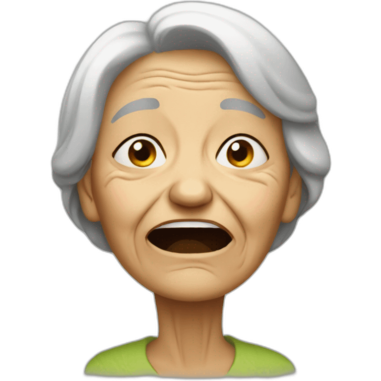 Crying old woman emoji