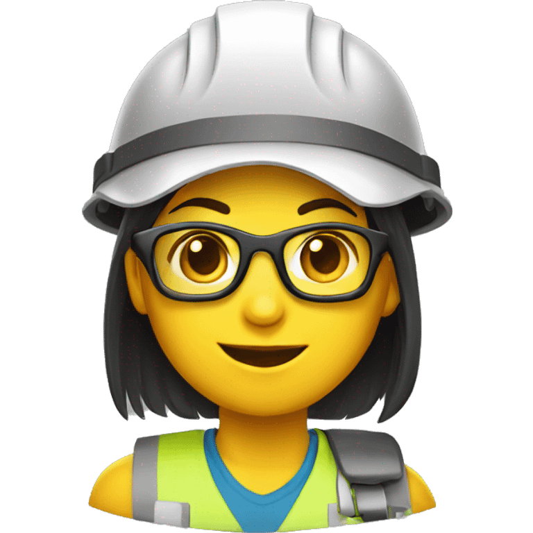 Funny Safety girl construction with glasses emoji