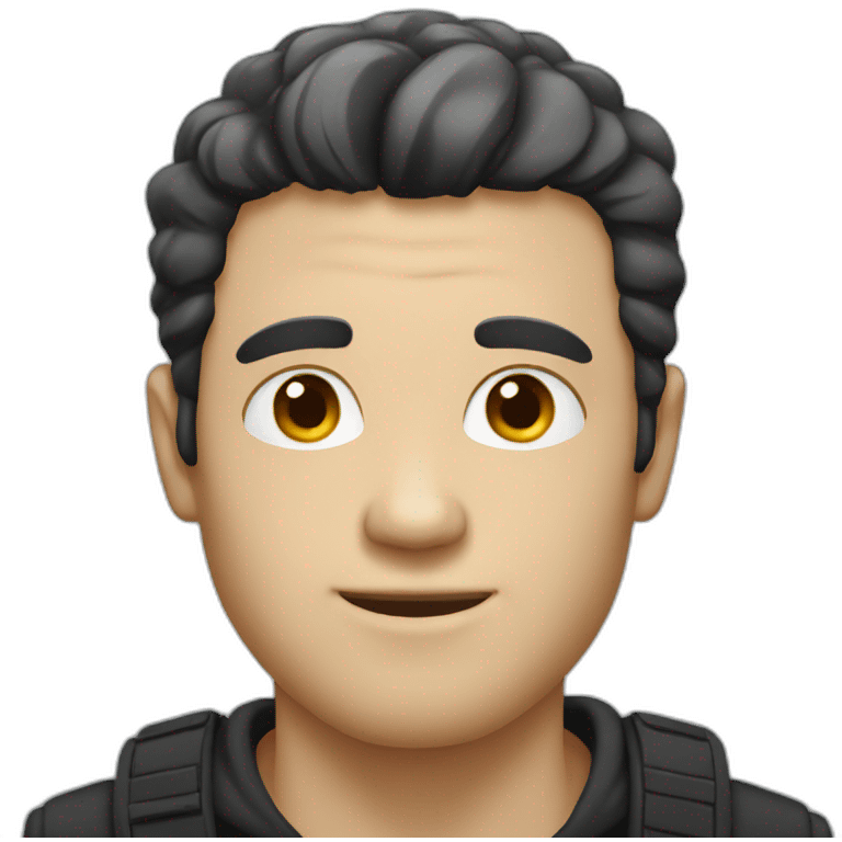 White man with black hair emoji