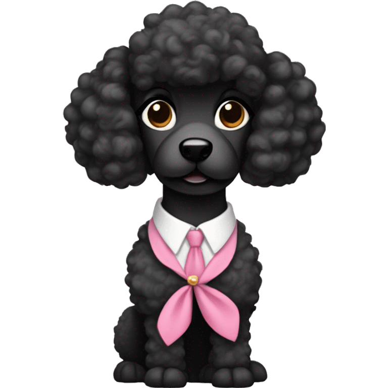 Black poodle in skirt business suit emoji