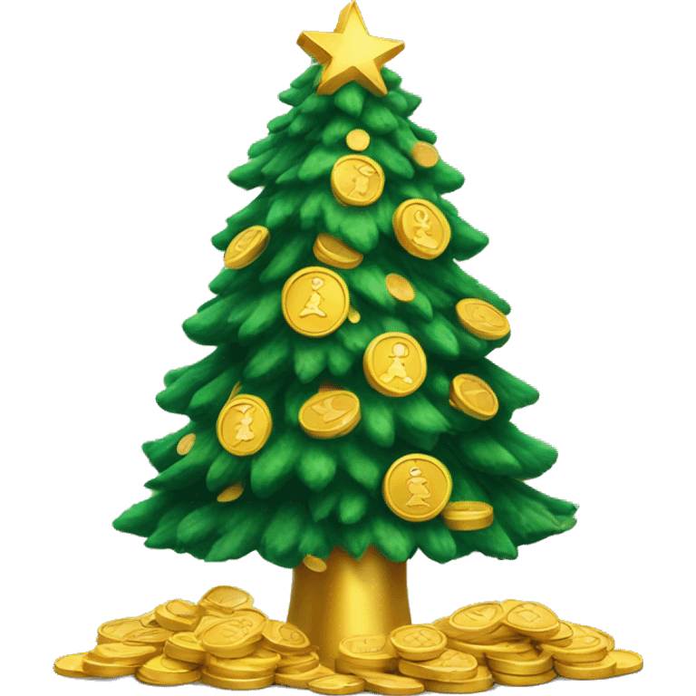 christmas tree with gold coins  emoji