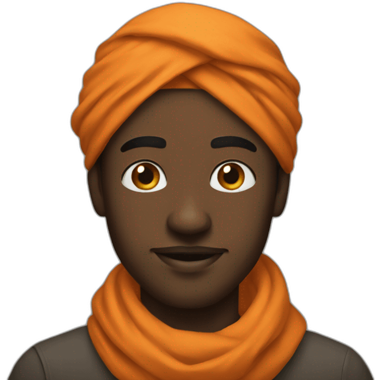 black man with orange turban emoji