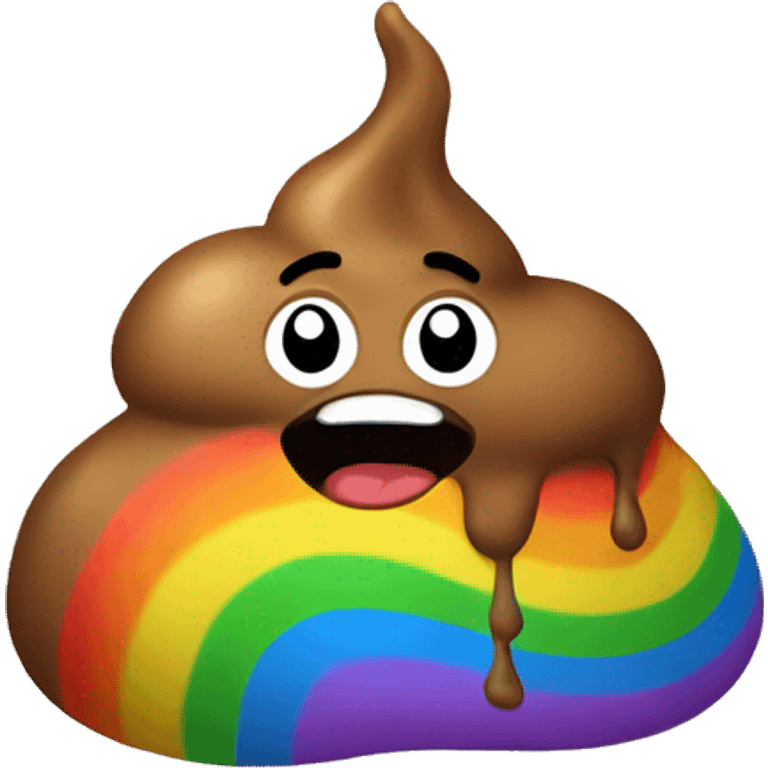 poop throwing up rainbow emoji