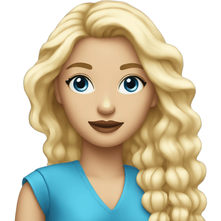 Singer girl with blond hair and blue eyez emoji