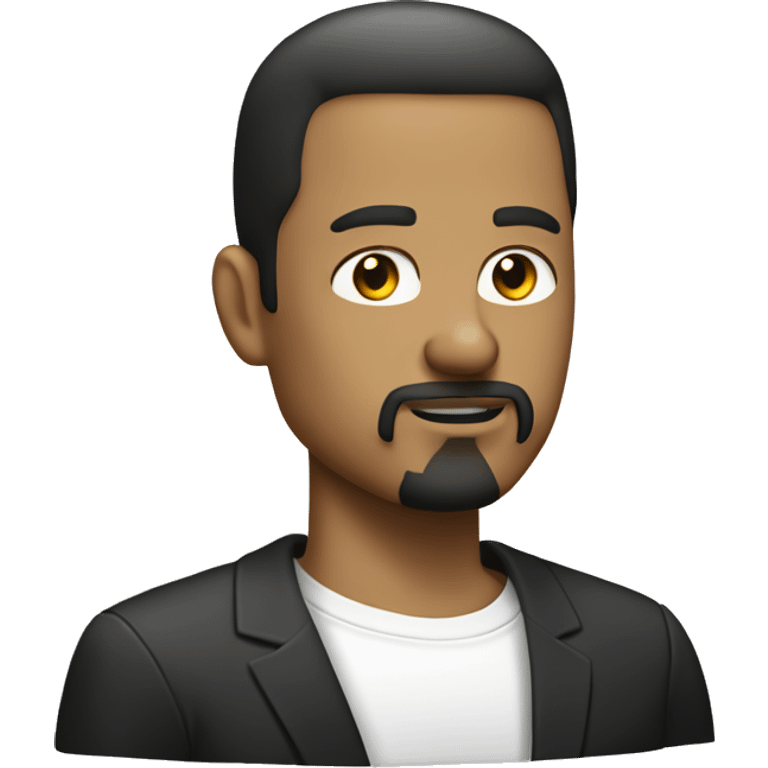 Slick back white person with goatee emoji