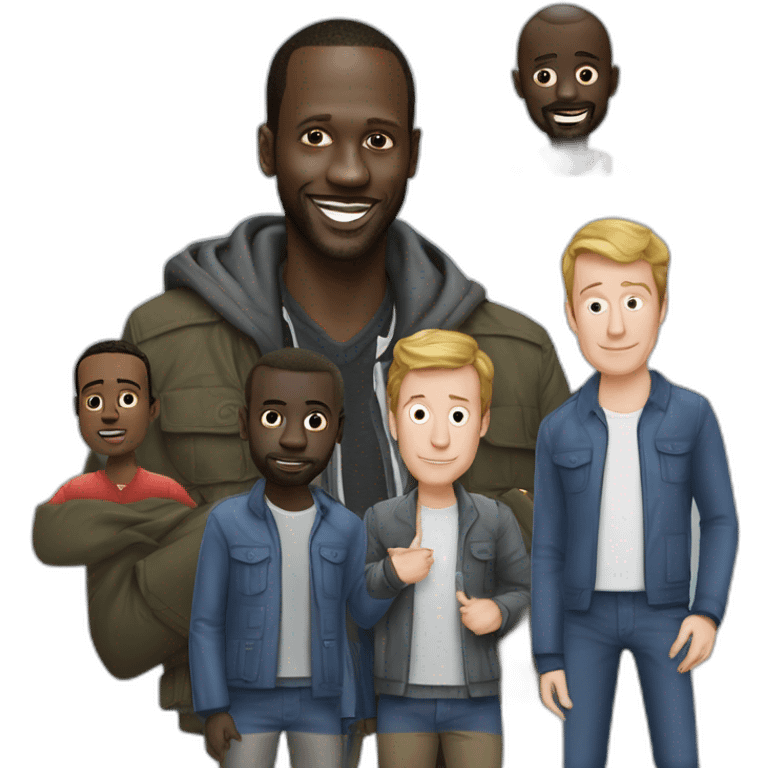 Omar Sy qui rit du meme avec mcfly et carlito emoji