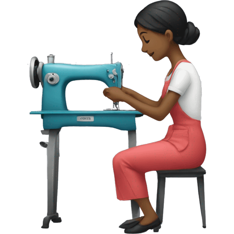 garment worker sewing machine emoji