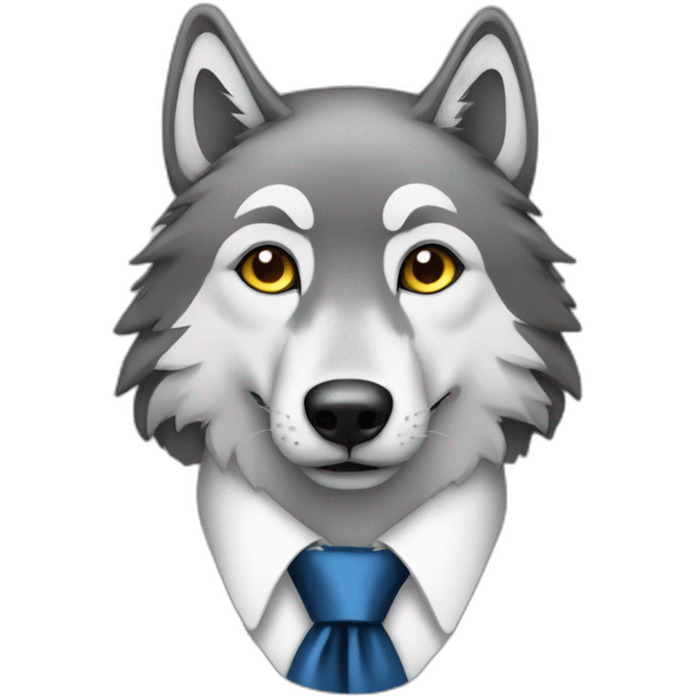 Loup costume cravate emoji