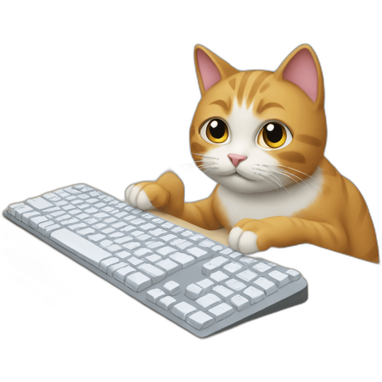 cat typing on the keyboard emoji