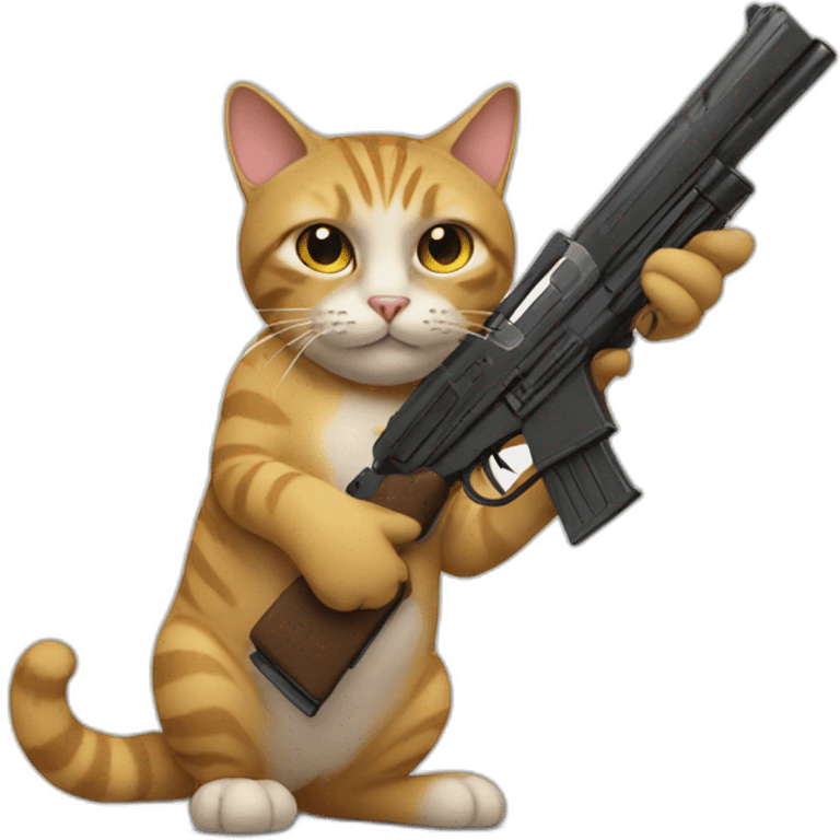 Cat with a gun emoji