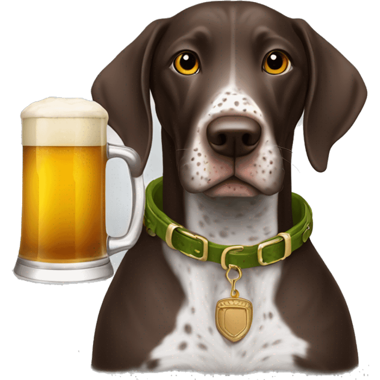 German shorthair with beer mug emoji