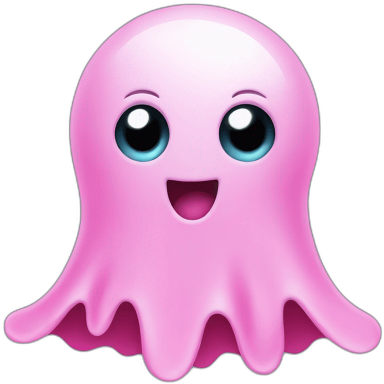 Cute pink ghost emoji