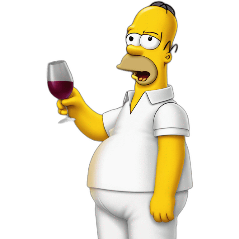 Homer Simpson buvant une bouteille de vin emoji