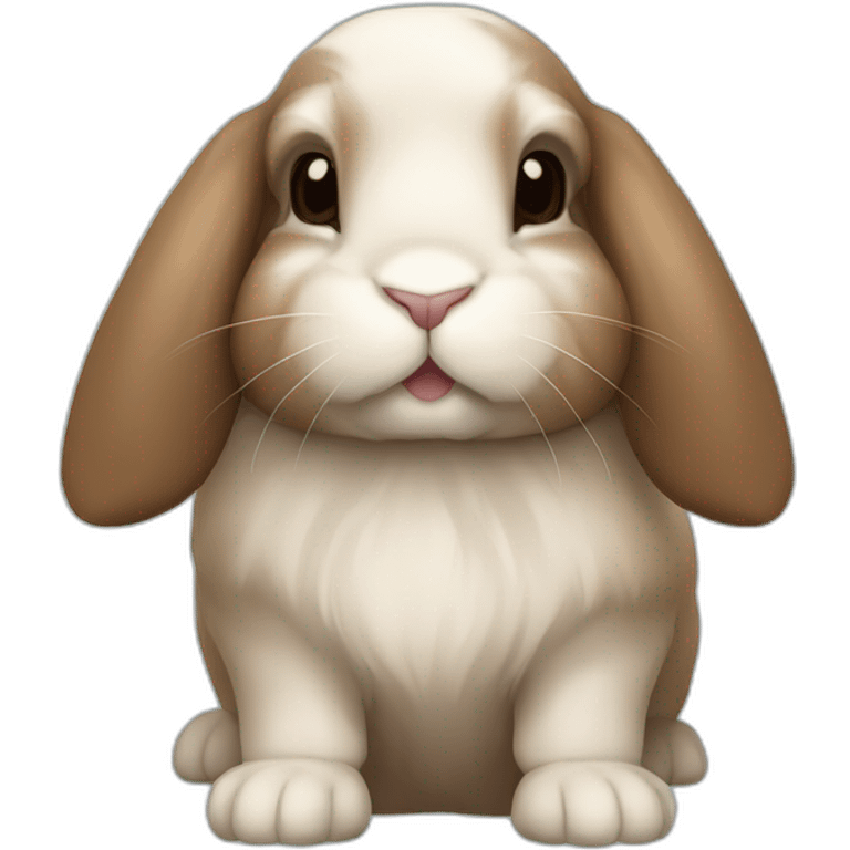 brown holland lop bunny (portrait, facing forward, iOS 17 style, happy) emoji