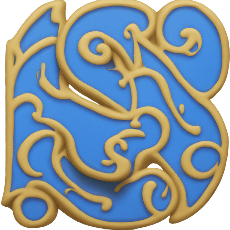 Blue old English letter D emoji