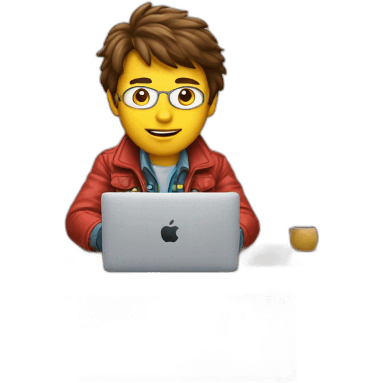 Marty mcfly behind MacBook emoji