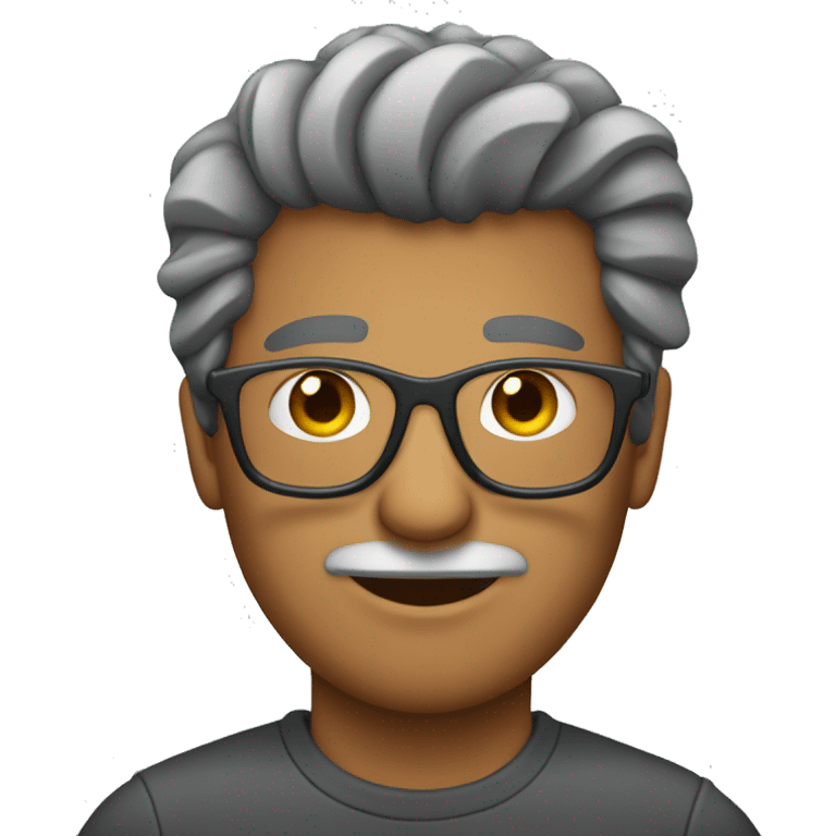 hombre con pelo gris gafas emoji