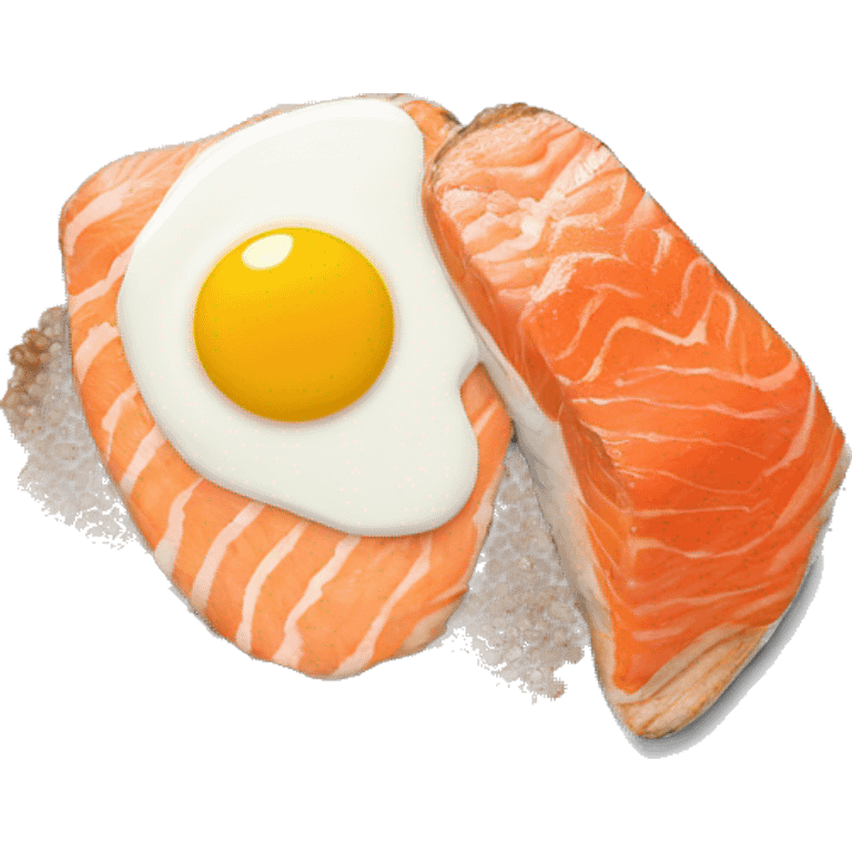 Breakfast buckwheat with salmon plate  emoji