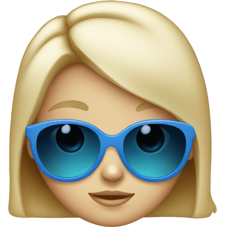 Little white girl with blue sunglasses emoji