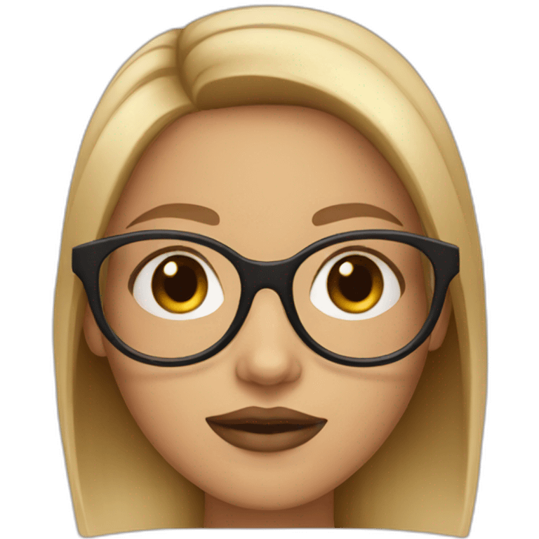 Girl with in large McQueen glasses emoji