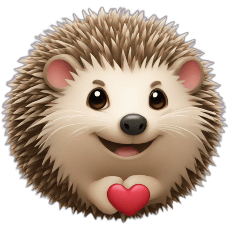 Hedgehog with heart eyes in a ball emoji