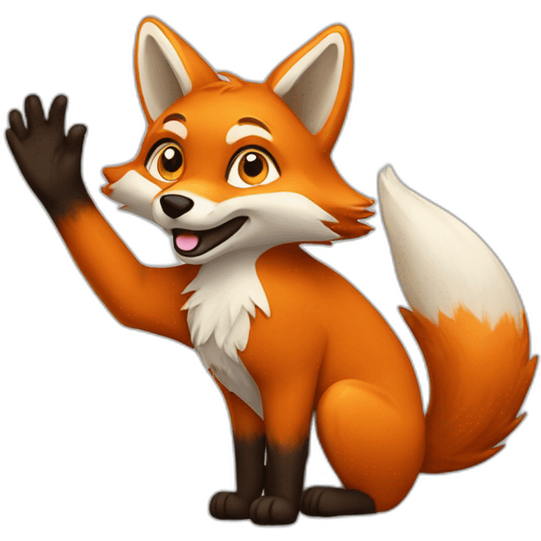 fox waving emoji