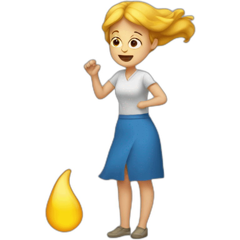 Farting woman emoji