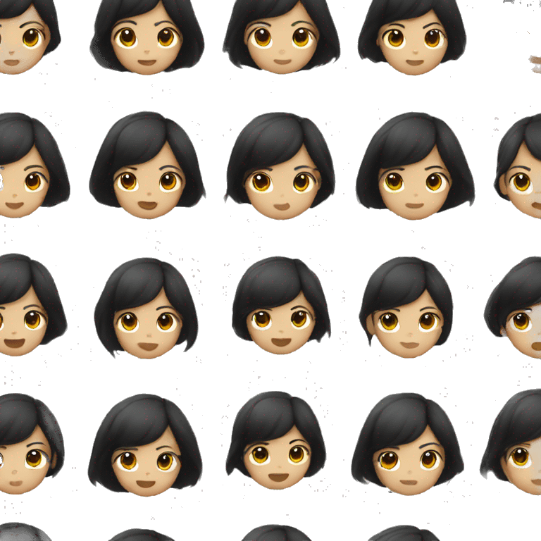 black hair asian girl emoji