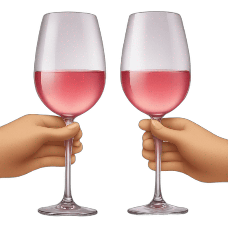 Two glasses of rose wine are clinking emoji