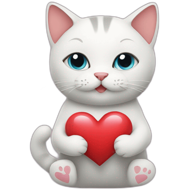 cat holding a heart emoji