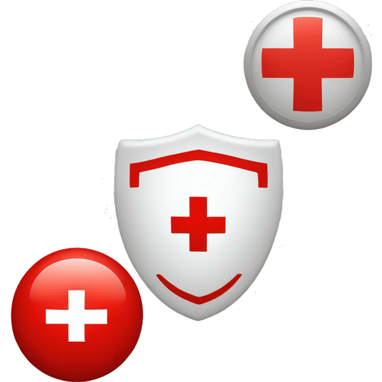 red cross and red shield  emoji