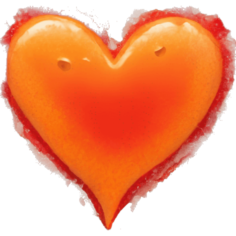 splattered paint heart glowing red-orange warmth emoji