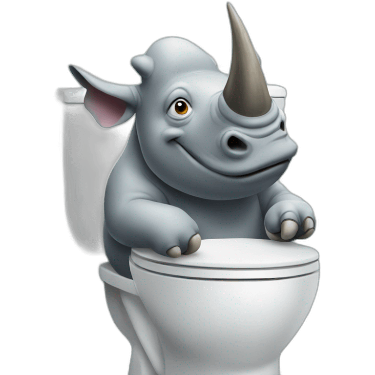 a rhino on the toilet emoji