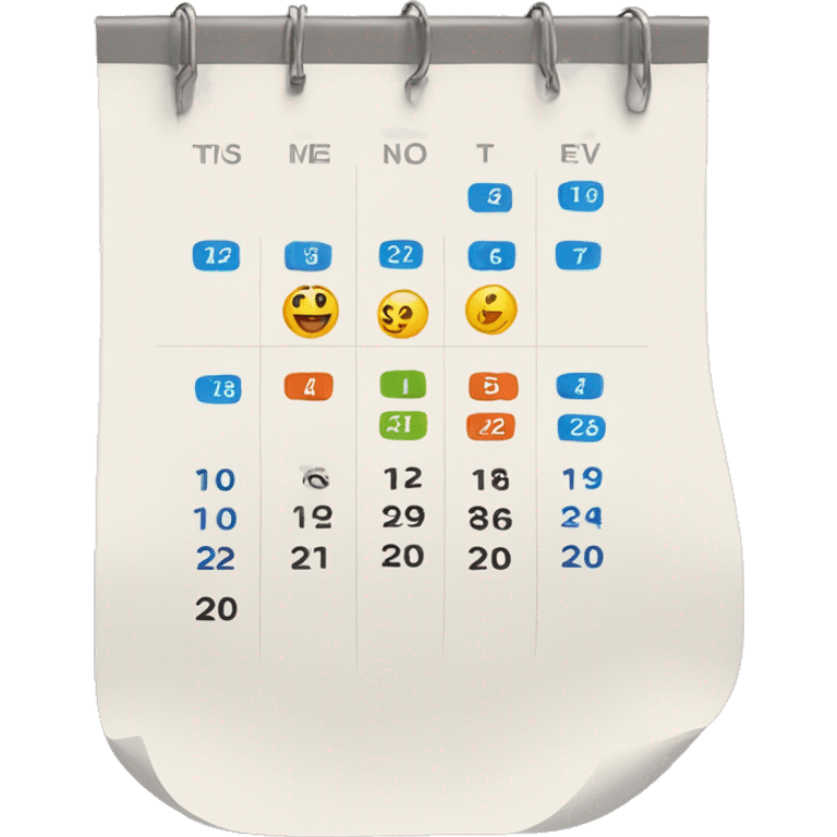 flipping the page on a calendar to represent counting down to a date, letter c, minimalistic emoji