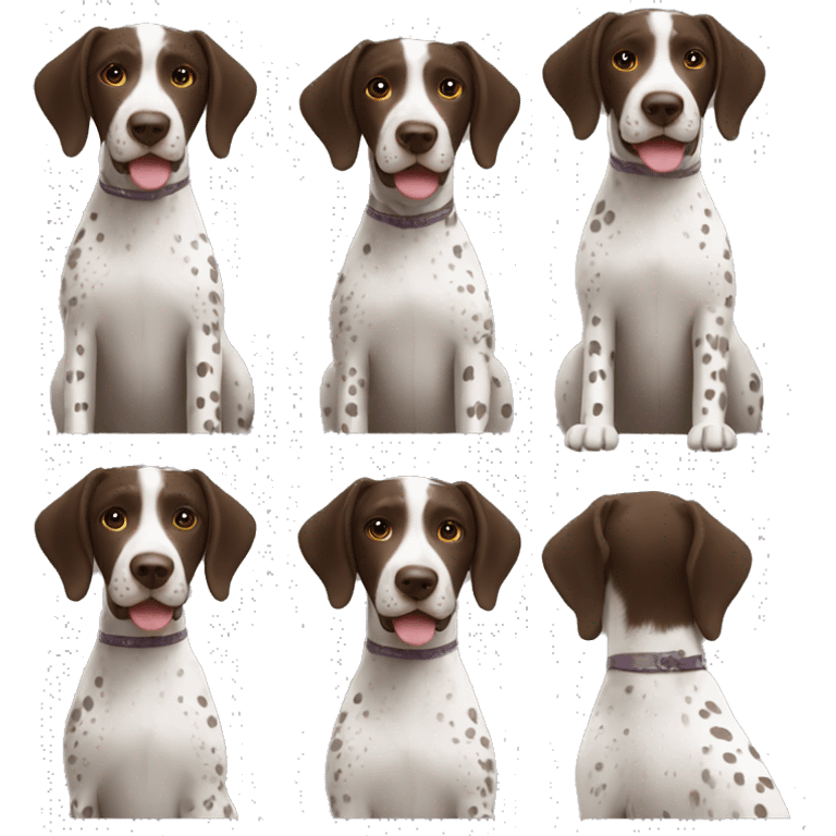 Brown with white spots German short hair pointer dog happy  emoji