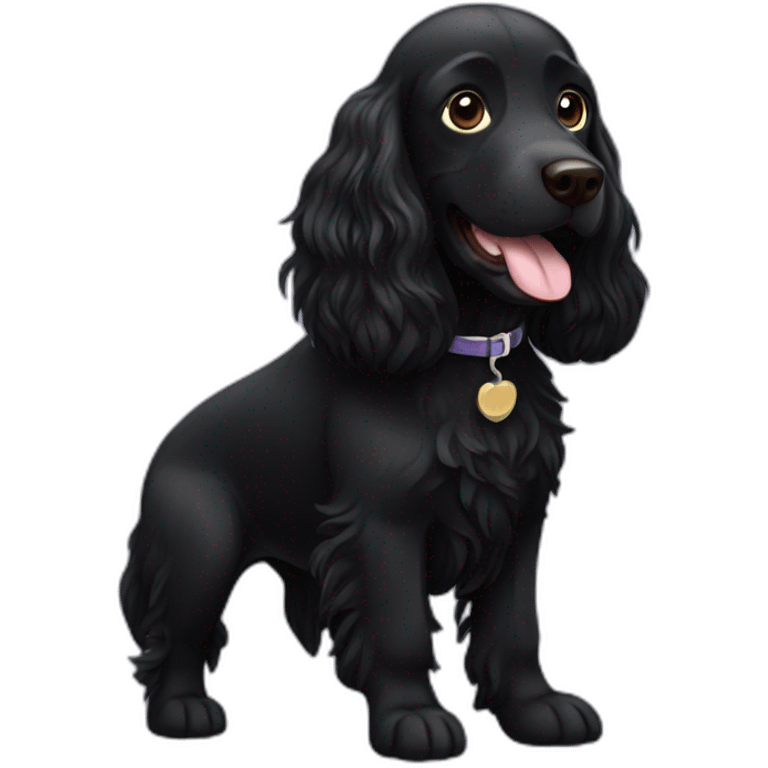 Black sprocker dog emoji