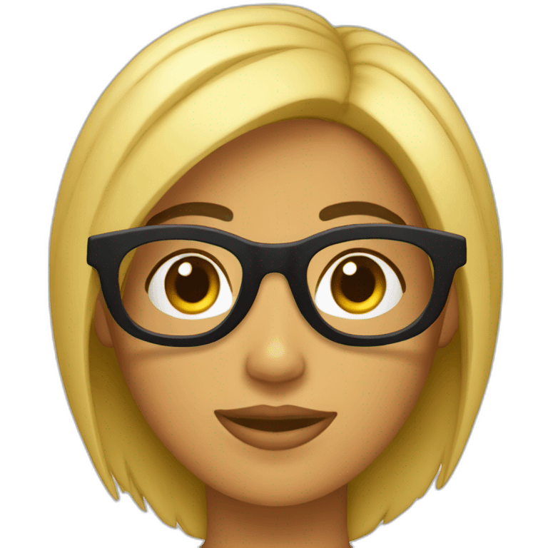 chica con gafas y el pelo corto y negro emoji