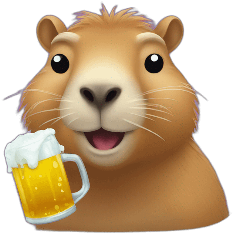 Capybara drink a beer emoji