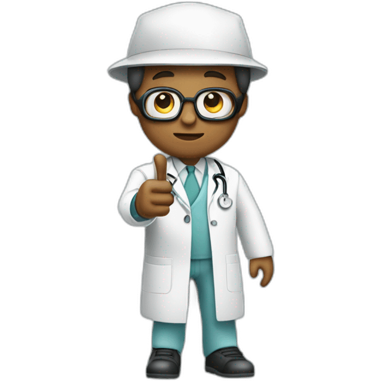 make docotor in doctor suit who is pointing and looking to his left side emoji