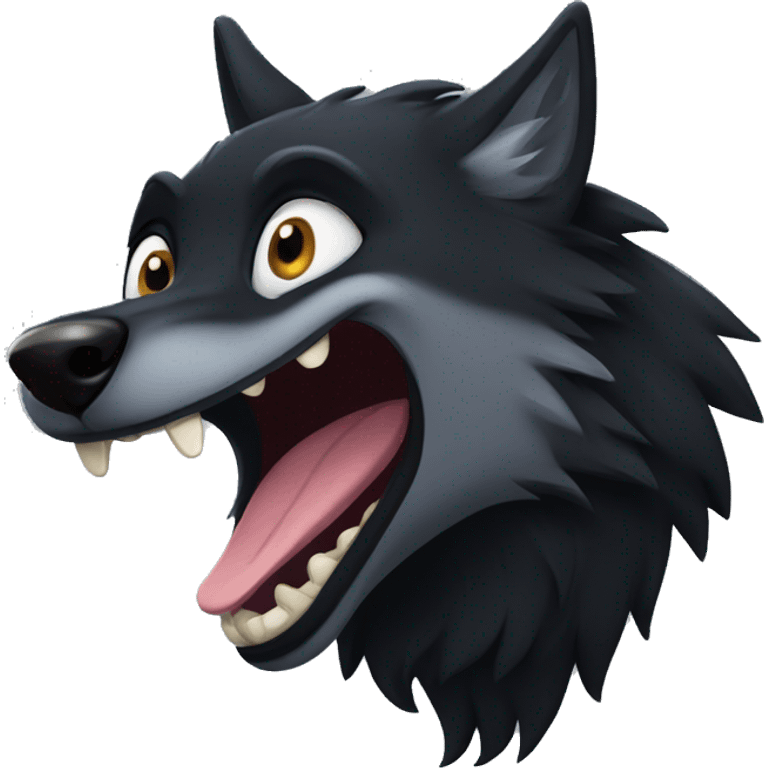 laughing black wolf emoji