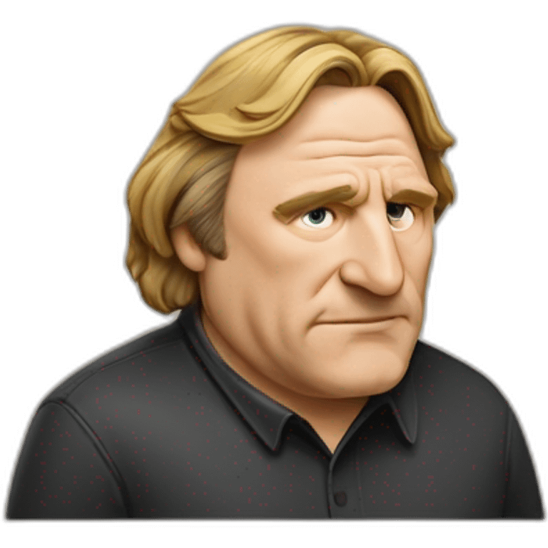 Depardieu caché par un mur emoji