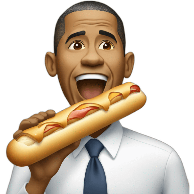 obama eating a baguette emoji